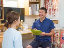 本町整体院の雰囲気（カウンセリング・検査を大事にしております。ご相談ください。）