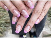 ニコネイル(Nico nail)/ラメワンカラーフレンチ