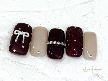 ネイルメゾン 池袋店(NAIL MAISON)/ボルドーキルティング¥10550