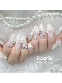 feerie nail-フェリネイル堀江-フィルイン/持ち込み/長さだし/ワンホン/ぷちリボン