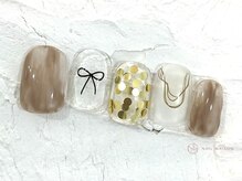 ネイルメゾン 池袋店(NAIL MAISON)/リボンニュアンスネイル￥8050