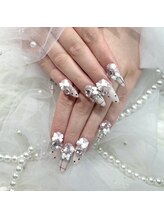 マシェリローズ(Macherie Rose)/チェック柄ゴテゴテネイル♪