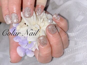 コラールネイル 本町(Colar Nail)/ブラウンフラッシュワンカラー