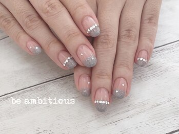 ネイルサロンアンドスクール ビーアンビシャス(be ambitious)/ラメフレンチ