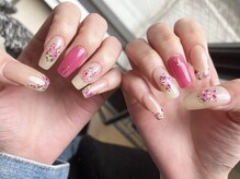 サロン ド ワカ(Salon de WAKA)/押し花ネイル　桜ネイル