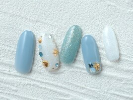 夏ネイル・ヒトデ・シェル