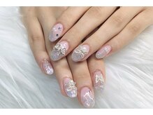 ヘブン ネイル 鶯谷(HEAVEN Nail)/リボンビジューネイル