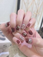 リアン ドゥ クール(Lien du coeur)/バレンタイン/ツイードネイル♪