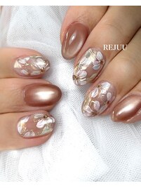 秋のフラワーネイル