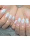 【お客様ネイル】グラデ×ミラー