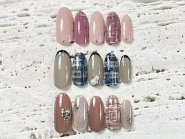 大人気ツイードネイル【岡山】