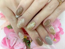 ディーネイル 四条烏丸(D-nail)/[中村]タイダイネイル×ブラウン