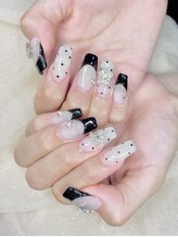 ヘブン ネイル 鶯谷(HEAVEN Nail)/ブラックフレンチネイル