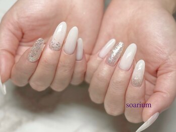 ソアーリウム 恵比寿(soarium)の写真/自爪のような自然な仕上がりに♪爪が短い・折れてしまった・形が気になる等、爪のお悩みは長さだしで解決!!