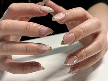 サロンプレッジ エビノマル(salon PLEDGE ebinomaru)/ガラス押し花フレンチ