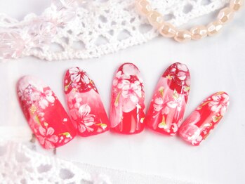 エムネイル(M Nail)/和柄レッド