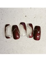 ネイルアンドまつげ リュフェール 五反田(Nail Lufaire)/ボルドー変形フレンチ