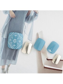 エムスラッシュ フィール 東戸塚店(M.SLASH)/マリン刺繍ネイル