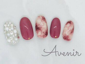 アヴィニール 表参道(Avenir)/大人マーブル宝石ネイル