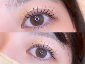 リシェル アイラッシュ 三島店(Richelle eyelash)の写真/フラットラッシュ120本￥6100★圧倒的キープ力!!丁寧なデザイン提案も◎セーブルより軽くて濃い仕上りに＊