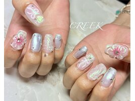 韓国オーロラフィルムしずく生花