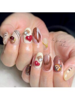ルグランブルー(le grand bleu)/豪華バレンタインネイル