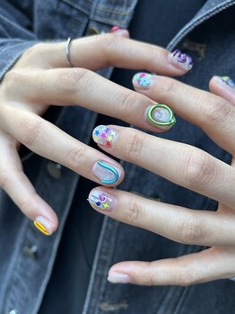 アトリエループ(atelier Loop by shiho)/クリアカラフルネイル