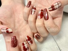キャリコ(calico)/【ジェル】チェックネイル