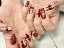 【ジェル】チェックネイル