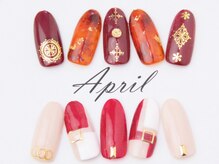 エイプリルプラス(April plus)/べっ甲&囲みネイル