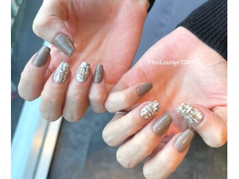 プルースラウンジ トウキョウ(Plus Lounge TOKYO)/シンプル★ツイードネイル♪