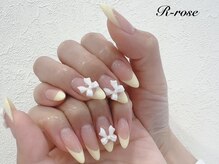 アールローズ(R-rose)/イエローフレンチネイル