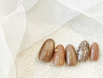 リベレ 福島店(LIBELLE)/冬/ツイードネイル/モカブラウン