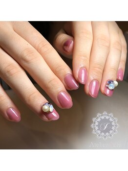 透け感ワンカラー×ビジュー盛り