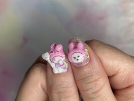 マイメロネイルキャラネイル