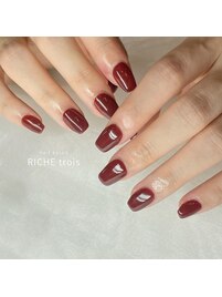 秋冬ネイルに！ボルドーネイル