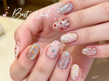 ベストネイル 横浜店(Best Nail)の写真/チップ長さだし対応！駅から1分で人気のマグネットネイルを楽しみませんか？ドットネイル/ワンホンネイル