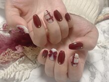ハナネイル(はなNAIL)/赤チェックネイル