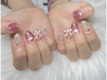 アールネイルズ(R Nails)/フラッシュマグ×リボンパーツ