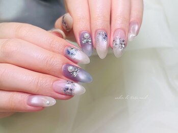 サロンドルリネイル(salon de Ruri nail)/紫陽花ネイル 押し花