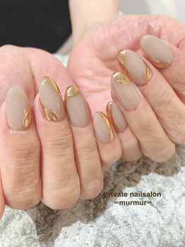 プライベート ネイルサロン マーマ(murmur)/変形ミラーフレンチ