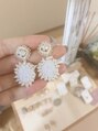 プロティア(PROTEA) ビーズ刺繍パーツ。ご注文後裏側に金具を装着いたします。