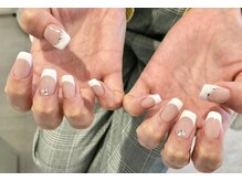 ルクール ヘアー プレジー(Le Coeur HAIR Plaisir)/ホワイト　フレンチネイル