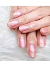 はあとねいる 宇都宮御幸ヶ原店/【店舗限定】ピンクミラーネイル