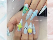 ピオミエルネイル 新宿(pio miel nail)/パステルブルー×スターネイル