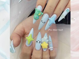 パステルブルー×スターネイル