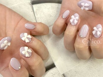 キャリコ(calico)/【ジェル】リボンネイル