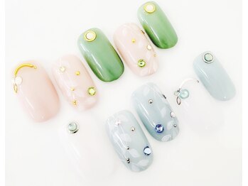 ネイルサロン クイール 小山店(NAIL SALON QUILL)/ワンカラー＋ボタニカルアート