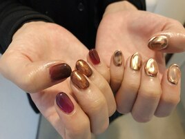 秋ちぐはぐネイル