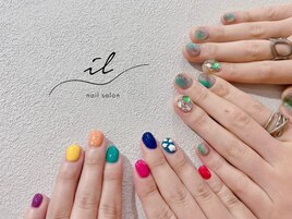 カラフルショートネイル